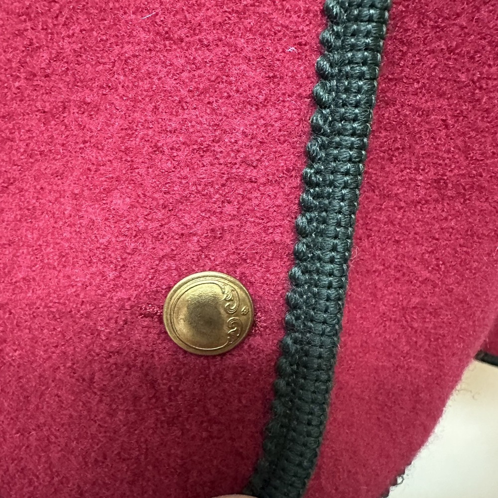 GIESSWEIN Wine & Green Loden Boiled Pure Wool Jacket US Size 10 Made in Austria - Picture 6 of 11